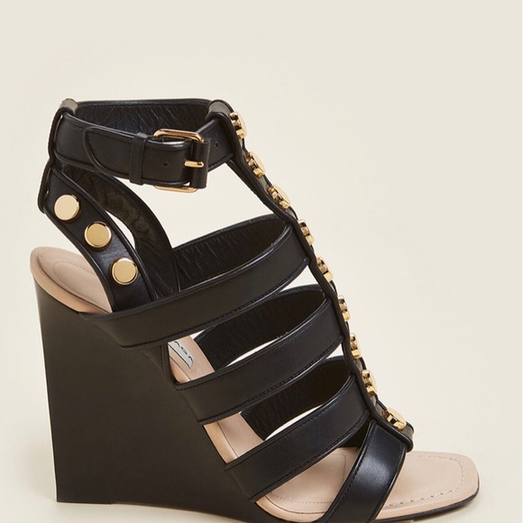 Balenciaga 🤩Host Pick🤩Caged Wedge Leather Sandal - Picture 5 of 5